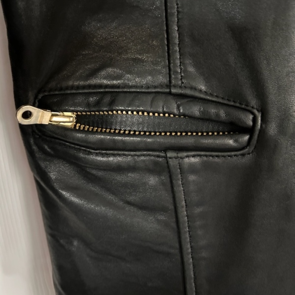 Marc by Marc Jacobs - Vintage (90s) Black Slim Fit Leather Jacket - size XS/TP - Picture 6 of 9